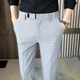 thumbnail image 3 of Pantalones de verano para hombre, pantalones de traje negros rectos para hombre, 9 pantalones cortos, ropa de trabajo, sastrería elegante, ropa clásica, oferta barata hasta 2024, 3 of 5