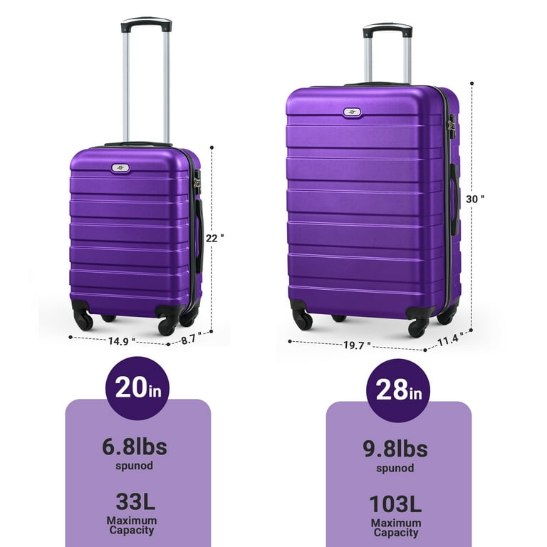 luggage sets 2 piece(20,28 inch) ABS hard suitcase with wheels and