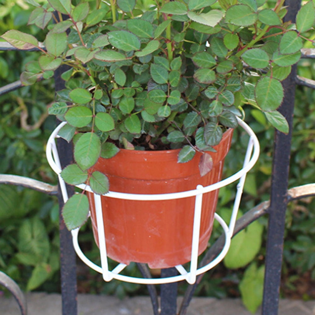 SPRING PARK Iron Flower Pot Hanging Iron Holder Vase Wall Fence Hanger Balcony Garden Patio Planter Home Decor