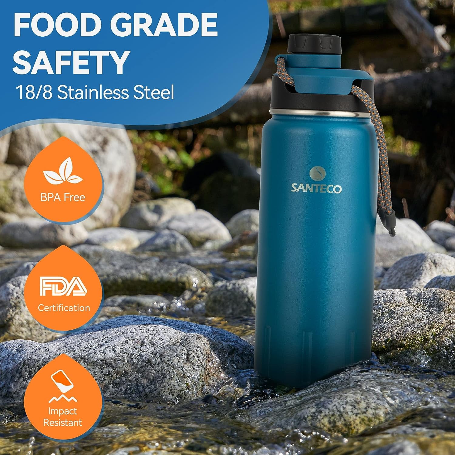 24 Oz. Stainless Insulated Water Bottle in a Customizable Appellations —  Mercantile 12