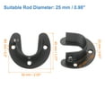 thumbnail image 2 of Soporte de barra de armario Uxcell, 2 piezas de soporte de armario con brida en forma de U de acero inoxidable para barra de 25 mm de diámetro, negro, 2 of 7