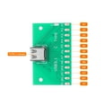 thumbnail image 3 of Uxcell 4Pcs Type-C Female Test Board USB 3.1, 1.6x1 inch Green PCB Board Adapter 24 Pin Female Socket Welding Connector Circuit Board for Current Conduction, 3 of 5