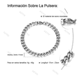 thumbnail image 3 of Pulsera Esclava Hombre Y Mujer Cubano Eslabón Acero Plata 9 Cm 21 Cm Xtellar plateado, 3 of 4