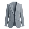 thumbnail image 5 of Mifsaly Womens Business Casual Blazers Long Sleeve Notch Lapel Work Office Suit Jackets Two Buttons Slim Fit Professional Blazer Coats Gray,XL, 5 of 9