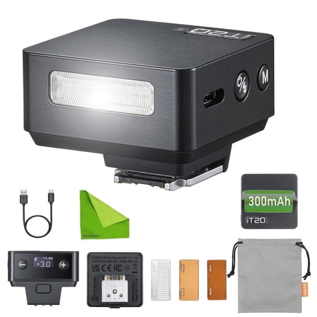 Godox iT20 C IT20C Mini GODOX Flash for Canon EOS M50,5D Mark IV,750D,80D, 45g Ultra-Compact, One-Touch M/TTL, Magnetic Color Filters, 700  Flashes, 1.5s Recycling & Precise Power Control(Black)