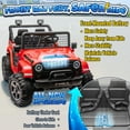 thumbnail image 4 of Joyracer 800W 24 Volt Ride on Toys, 4WD/2WD 3 Speeds Oversized Power Car Wheels, 2-Seater Ride on Truck with Remote Control, Electric Car Gift for Kids with Music, Bluetooth, Horn, Light, Red, 4 of 13