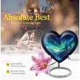 thumbnail image 5 of Enchanted Night Skies Over Snowy Forest - Heart Shaped Urn - Creamation Urn - Gentle Repose Memorial Urn - Soft Design For Comforting Presence - Adult Size - 8 Inch, 5 of 5