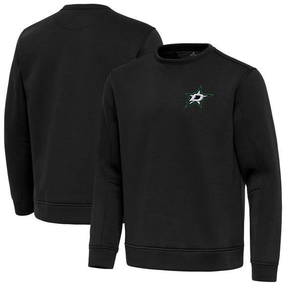 Men's Antigua Black Dallas Stars Relevant Lightweight Pullover Sweatshirt