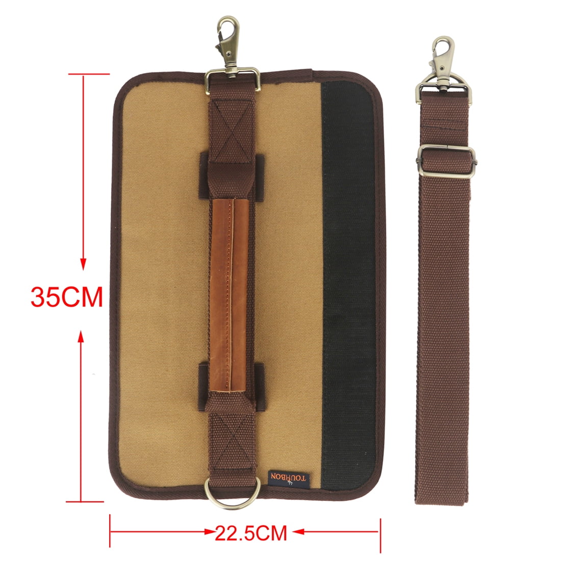 TOURBON Canvas Leather Golf Clubs Carrier Driving Range Golf Holster Range Bag Strap Pack Outdoor Brown