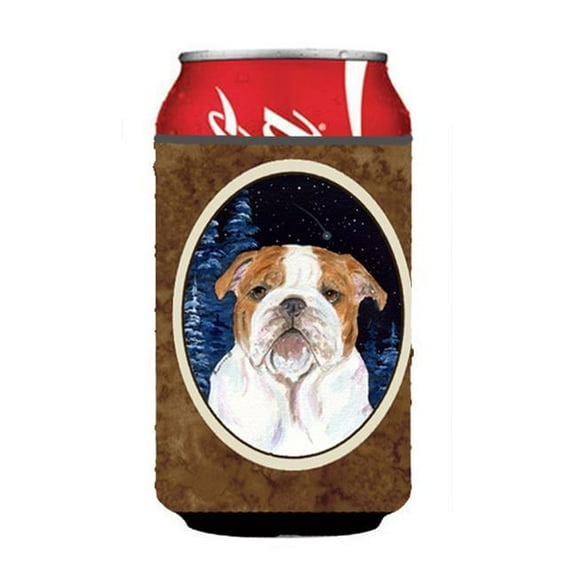 Starry Night English Bulldog Can or bottle sleeve Hugger 12 oz.