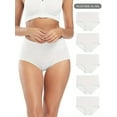 thumbnail image 1 of 5 Pack Plus Size Basic Panties Set, Women's Plus Solid High Waist Medium Stretch Soft Underwear Five Piece Set, 1 of 5