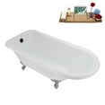 thumbnail image 5 of 62" Streamline N4840CH-BL Soaking Clawfoot Tub and Tray With External Drain in Matte Black and Polished Chrome Clawfeet, 5 of 11