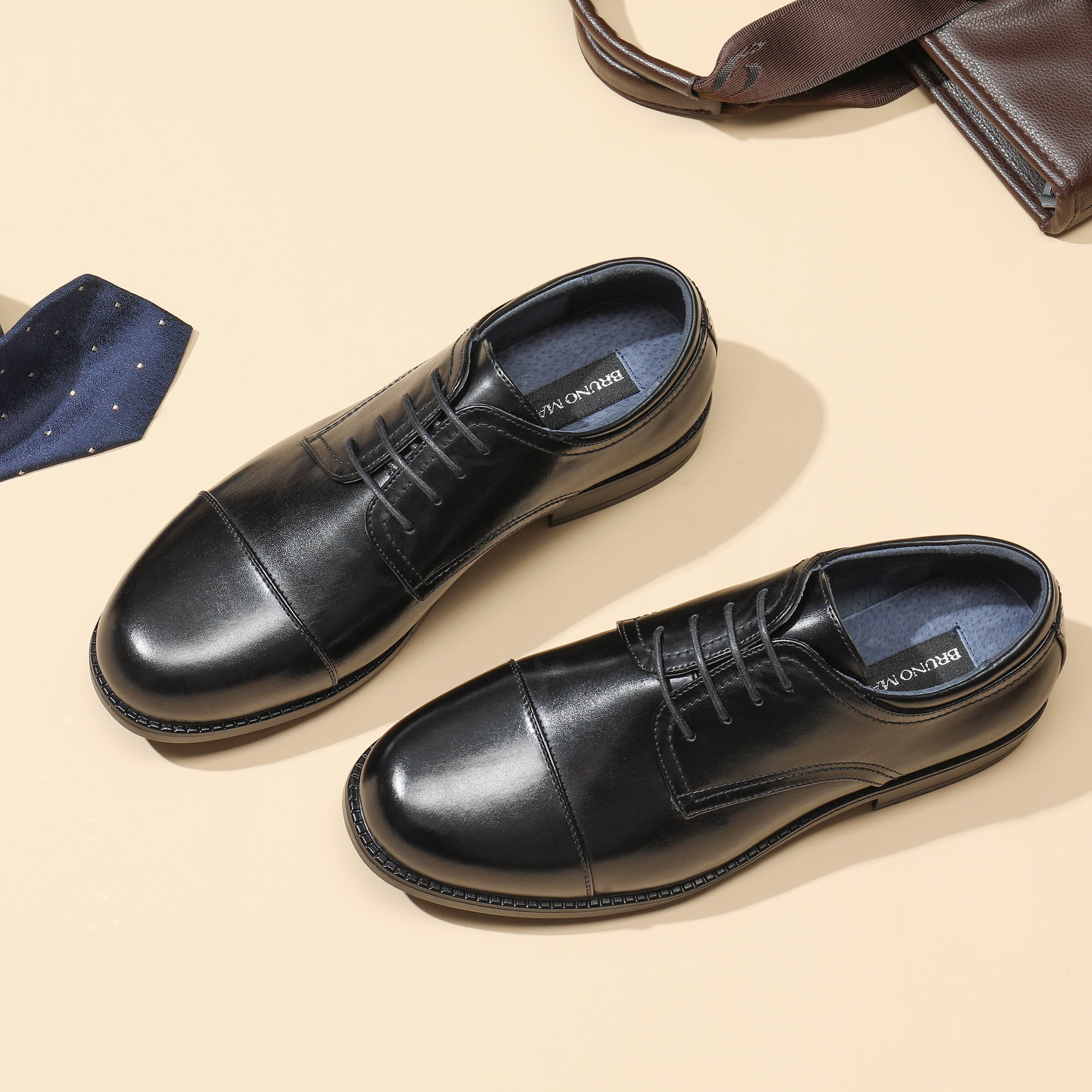 Bruno Marc Men's Oxford Classic Lace Up formal Dress Shoes Downing-01 Black Size 6.5
