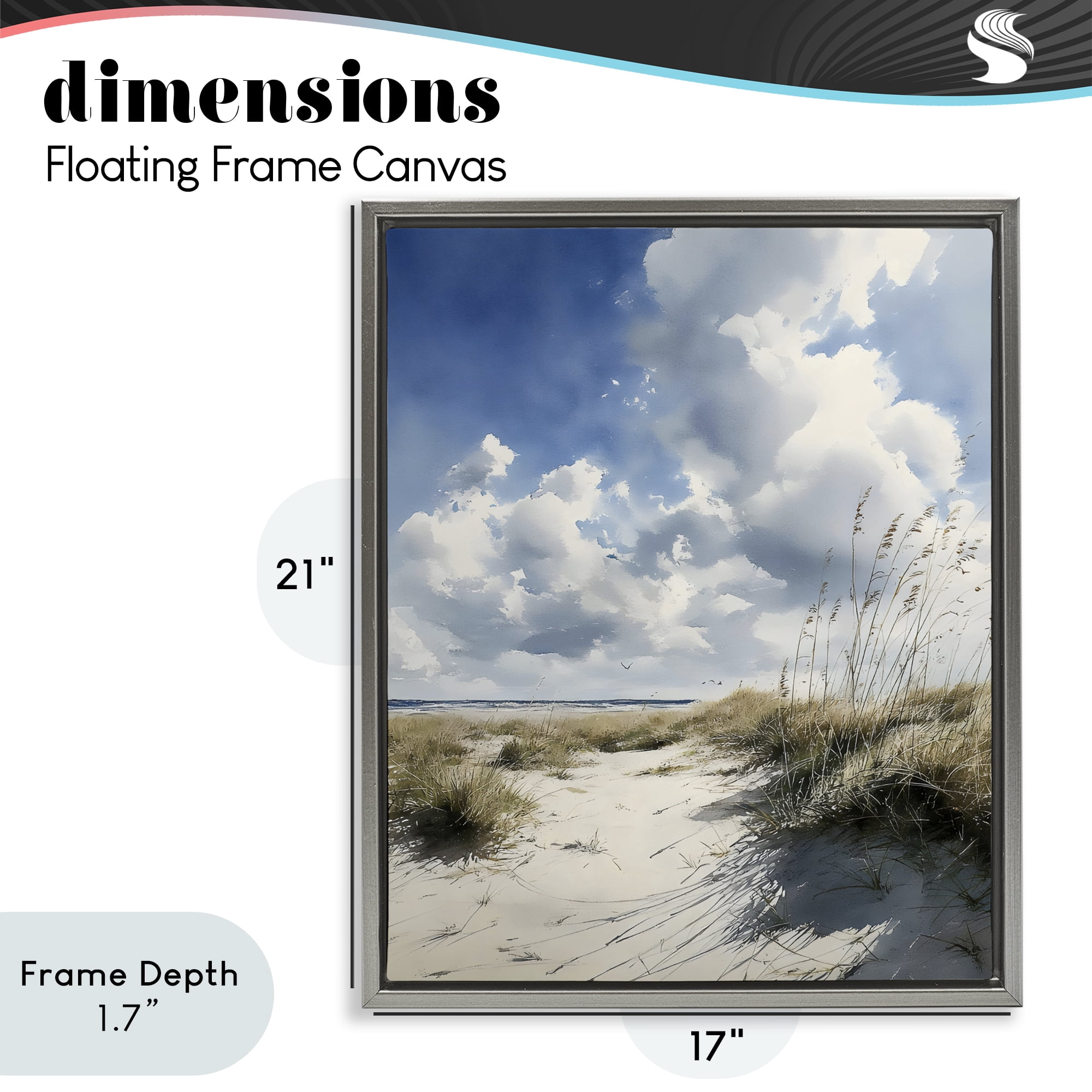 Stupell Industries Dunes In The Sunshine Gray Framed Floater Canvas Wall Art, design by Franklyn Gregory