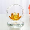 thumbnail image 4 of hulanddfd Crystal Flower Ornaments, 2.76"x2.36"x2.36" Glass Flower with Outer Circular Ring Figurine Glass Bouquet Tabletop Decor for Holiday Party Decor Birthday Gift for Family Gold, 4 of 6