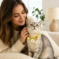 thumbnail image 6 of Adjustable Woven Rope Beaded Pet Collar Breakaway Quick Release Buckle Cute Flower Charm Decor Neck Collar for Cats Dogs Multiple sizes, 6 of 7