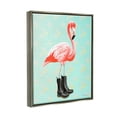 thumbnail image 5 of Stupell Industries Stylish Pink Flamingo Black Boots Geometric Pattern Graphic Art Luster Gray Floating Framed Canvas Print Wall Art, Design by Amelie Legault, 5 of 5