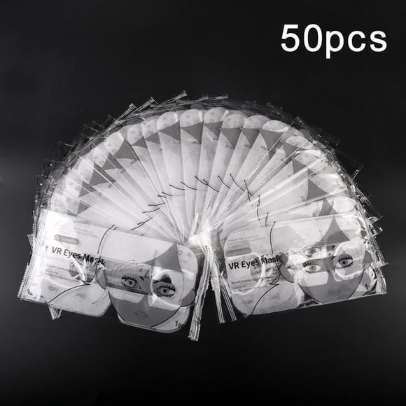 50 piezas Máscara sanitaria para ojos Accesorios para la cubierta de los ojos Universal Suave Cómodo Transpirable Usable Máscaras desechables para Blanco
