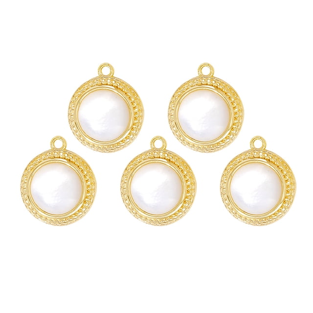 Shisuyan 5pcs Metal Charms for Crafts Pendants Jewelry Making Golden Simple Design Jewelry Accessories