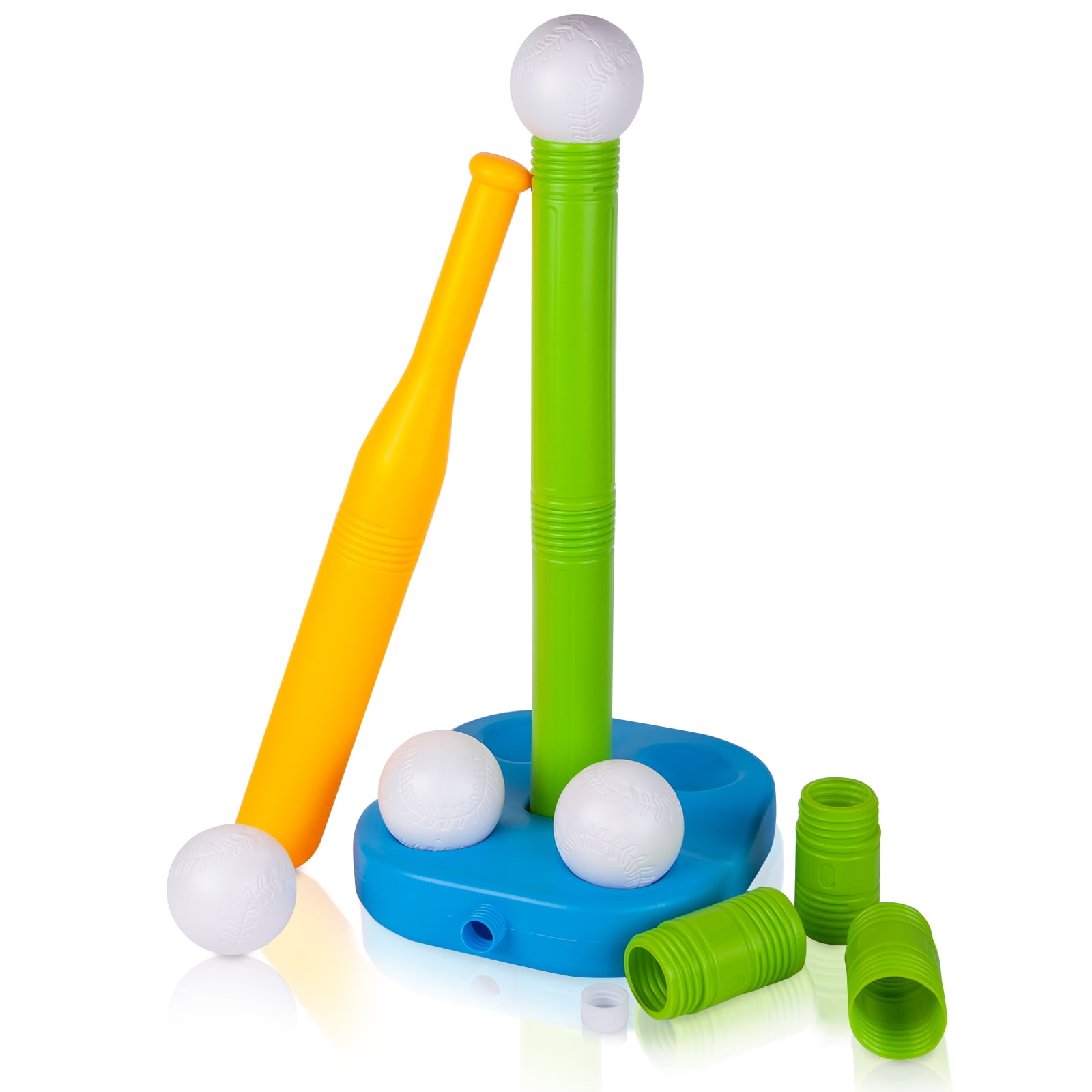 SET Green 5 PIECES AGES 4 PLAY DAY T-BALL & FOLDING HOME PLATE SET 