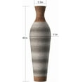 thumbnail image 2 of 40" Tall Large Rattan Standing Floor Vase Modern Decorative Accent Flower Holder Floor Vase for Living Room Entryway Dining Room Stylish Home Décor Statement Piece (Brown+Grey), 2 of 6