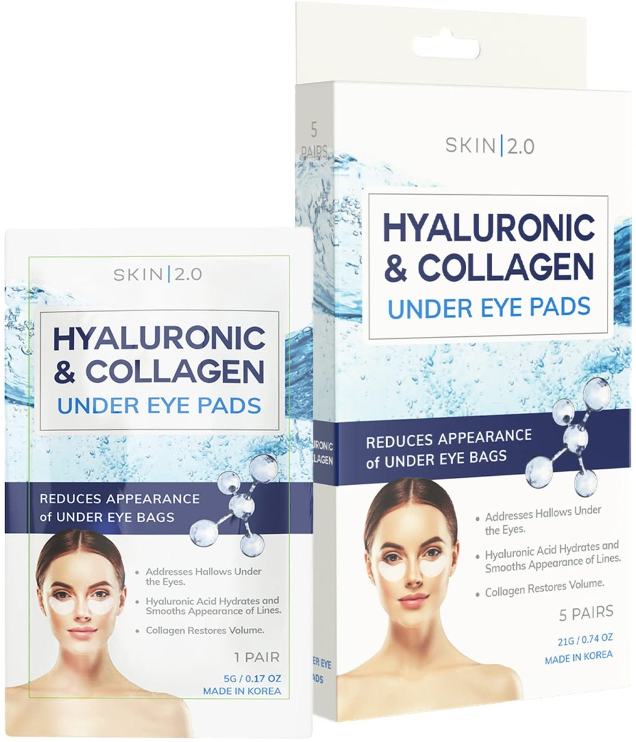 Skin 2.0 Hyaluronic Acid and Collagen Under Eye Patches Antiaging