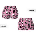 thumbnail image 5 of Xecao Cute Panda Print Workout Shorts for Women Soft Smooth Gym Yoga Scrunch Active Tennis Workout Running Shorts, 5 of 9