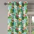 thumbnail image 3 of Ambesonne Leaf Grommet Curtain, Palm Tree Flowers Hibiscus, 50" x 63", Pale Caramel Burgundy, 3 of 6