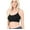 Black, variant on Women Seamless Round Neck Daily Padded Sports Bra Top with Adjustable Cross Back Straps (Almond, One Size)