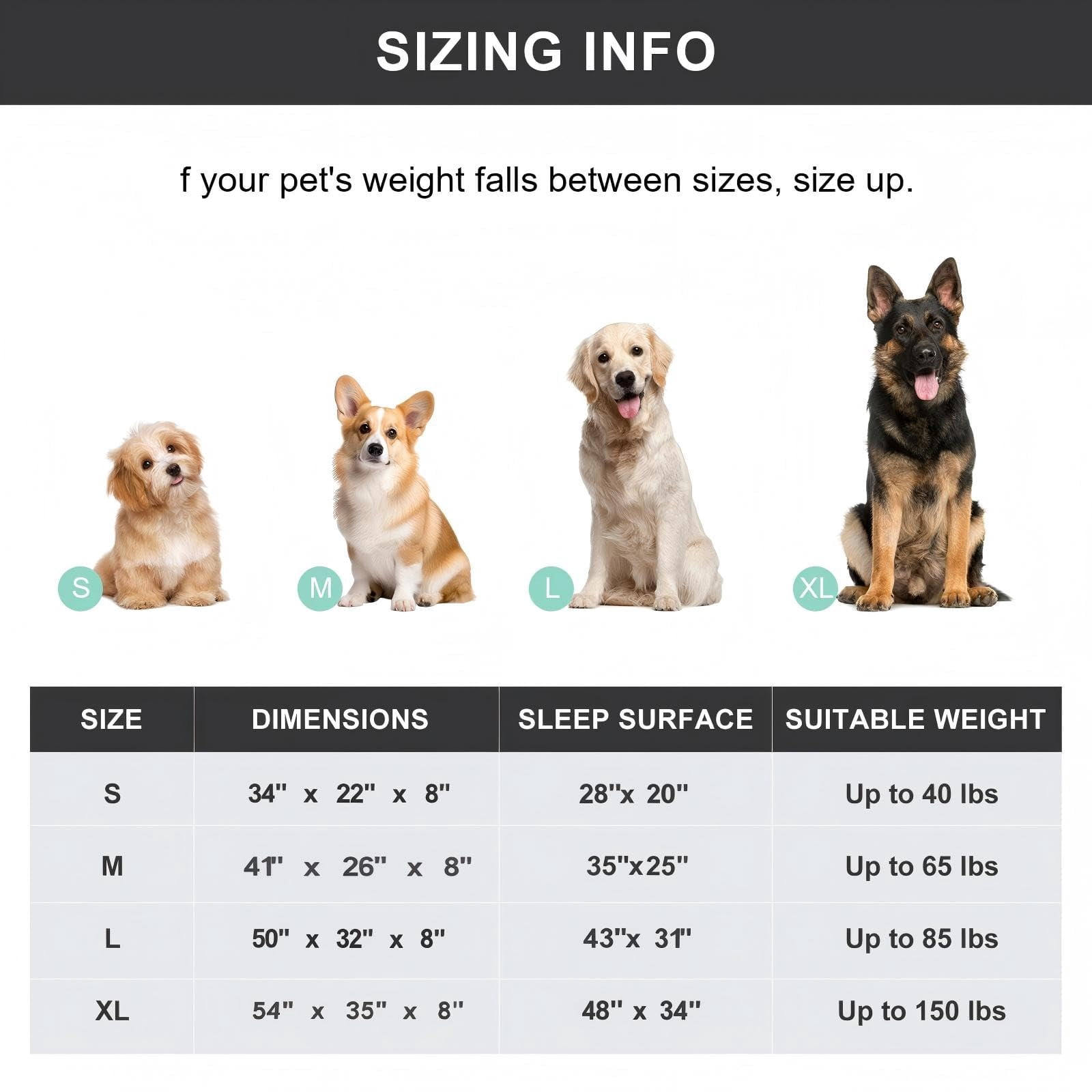 Elevated Dog Bed With Non-slip Floor Protectors & Breathable Mesh  Raised Indoor Outdoor Hammock 34" L X 22" W 8" Th Small Grey