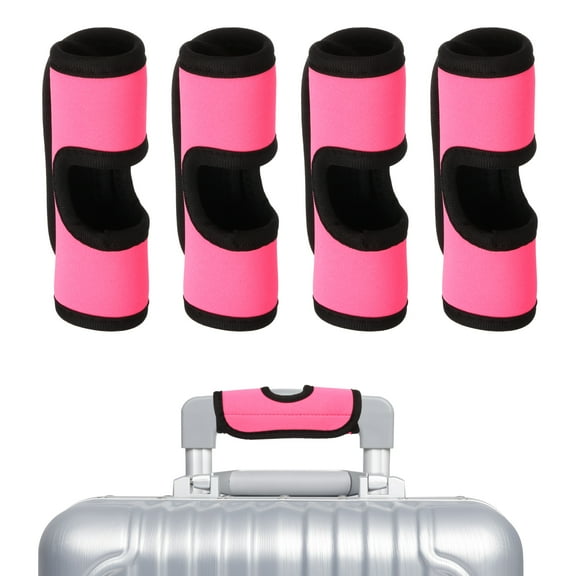 Uxcell Luggage Handle Wrap, 4 Pcs Hollow Neoprene Handbag Grip Cover Protector Luggage Identifiers for Luggage Suitcase Travel Bags, Pink