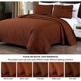 thumbnail image 5 of Chezmoi Collection Luca 3-Piece Oversized Bedspread Set, Queen Size, Umber, Summer Quilt Lightweight Microfiber Bedspread 100 x 106, Floral Medallion Pattern Coverlet for All Season, 5 of 9