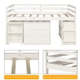 thumbnail image 5 of Veryke 4 PCS Twin Size Low Loft Beds with Cabinet & Desk on Wheels for Bedroom Dorm in White, 5 of 8