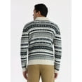 thumbnail image 3 of George Men's and Big Men's Fair Isle Quarter Zip Sweater with Long Sleeves, Midweight, Sizes XS-3XL, 3 of 6