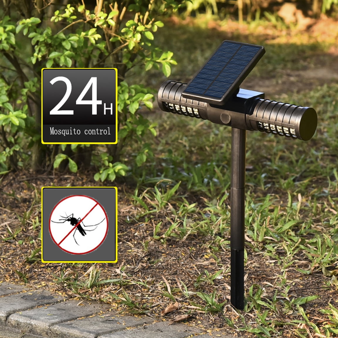 Bug Zapper Bug Repellent Outdoor, Solar LED Mosquito Zapper Lamp with