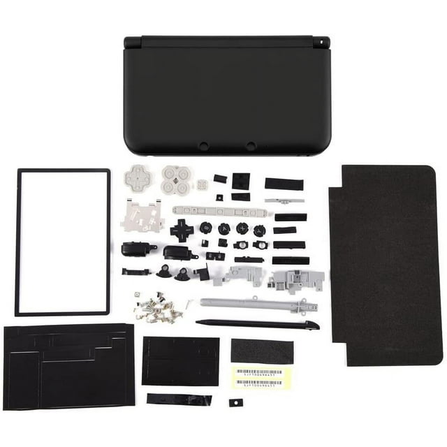 ZOUSSIQI Full Housing Case, Cover Shell Repair Parts Complete Fix Replacement Kit for 3DS XL(Black) CA919-36155