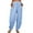 BU1, variant on Cotton Full-Length Oversized Loose Fit Cargo Pants for Women Blue Sleepwear Weekend Elastic Solid Pockets Long Waist Casual Trousers 4XL