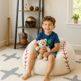 thumbnail image 3 of Room Revival Courtside Kids & Tween Bean Bag Chair, Baseball, 3 of 7