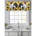 thumbnail image 4 of Yellow Sunflower Rooster Curtain Valances for Windows, Farmhouse Retro Rooster Kitchen Valance Window Treatment, Light Filtering Block Curtains for Bathroom/Bedroom/Living Room 60'' x 18'', 4 of 9