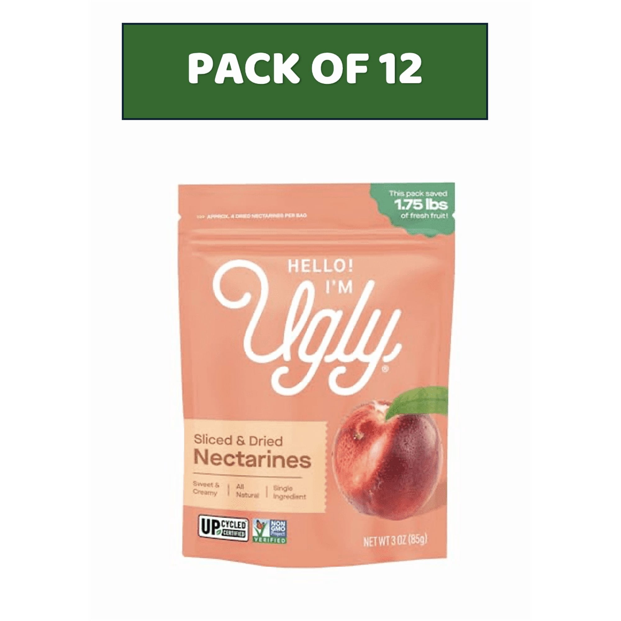 Hello! I'm Ugly Dried Sliced Nectarines, Case of 12, 3 oz Each