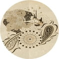 thumbnail image 1 of Ahgly Company Tapis d'Intérieur Lavable en Machine Carré Transitionnel Vanille Or, 3 Pieds Carré, 1 of 7