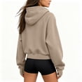thumbnail image 5 of Vivianyo HD Women's Half‑Zip Cropped Hooded Sweatshirt, Kangaroo‑Pocket Hoodies For Women, Long‑Sleeve Pullover Top for Fitness Sessions and Casual Errands, Sizes S-2XL, 5 of 9