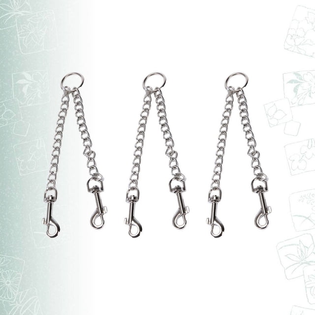 FUTUREORYY 3Pack Metal Dog Chain Leash Stainless Iron for Dog Owners Silver