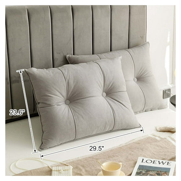 30" Headboard Pillow - Extra Wide Bedside Cushion with Backrest Support, Thick Bolster for Bed & Sofa.(29.5" x 23.6" x 5.9")