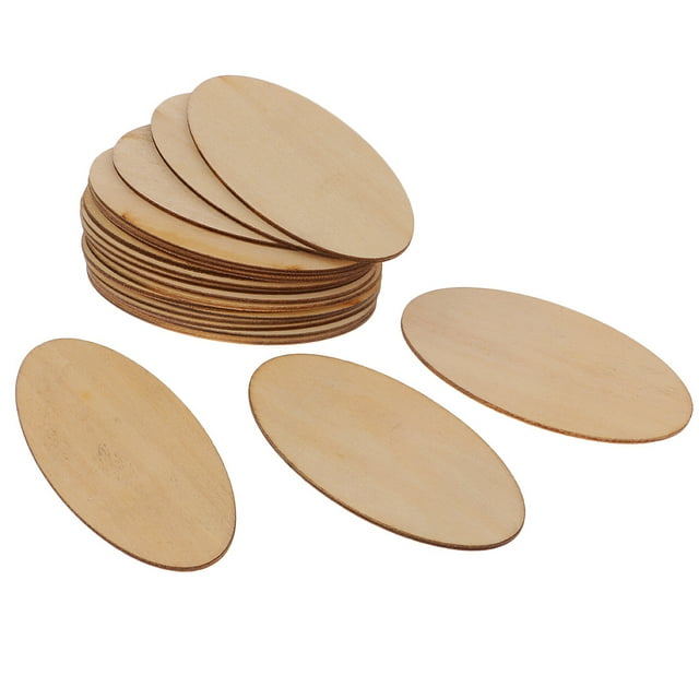 Découpe Elliptique en Bois Naturel Non Fini 80 Pcs