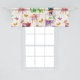 thumbnail image 2 of Birds and Nature Window Valance, Aquarelle Sparrow Moth and Floral Boho Pattern Spring Print, Curtain Valance for Kitchen Bedroom with Rod Pocket, 54" X 18", Pale Fuchsia Fern Green, by Ambesonne, 2 of 2