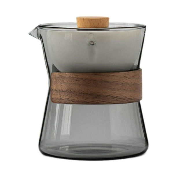 Tetera de vidrio portátil con infusor, regalo para hombres y mujeres, elegante tetera. Gris con tapa