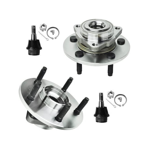 Front Wheel Hub and Ball Joint Kit - Compatible with 2002 - 2008 Dodge Ram 1500 2003 2004 2005 2006 2007