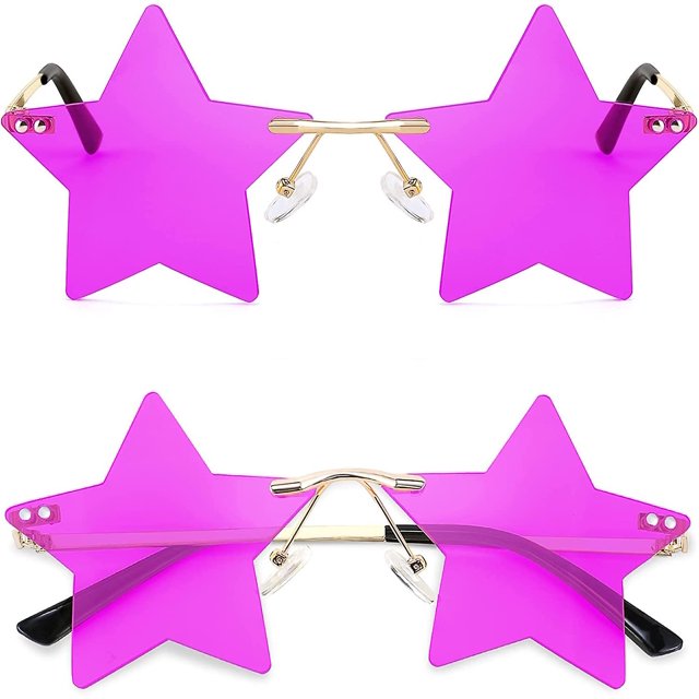 Ubiuo Rimless Star Shape Sunglasses Women Men Personality Pentagram Party Glasses Trendy Color Eyewear B2833