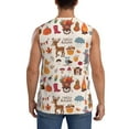 thumbnail image 4 of Bixox Men's Hello Autumn Printed Shirt Sleeveless Fitness Tank Top-Large, 4 of 7